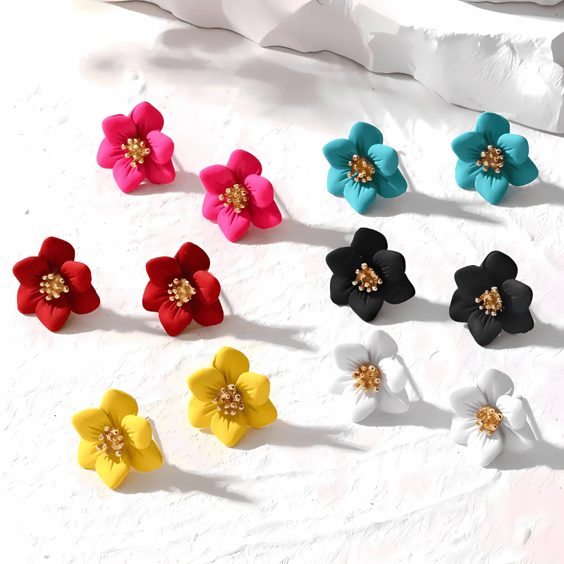 Crimson Petal Luxe Stud Earrings