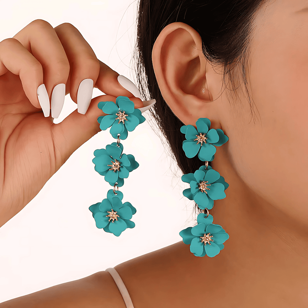 Aqua Petal Earrings