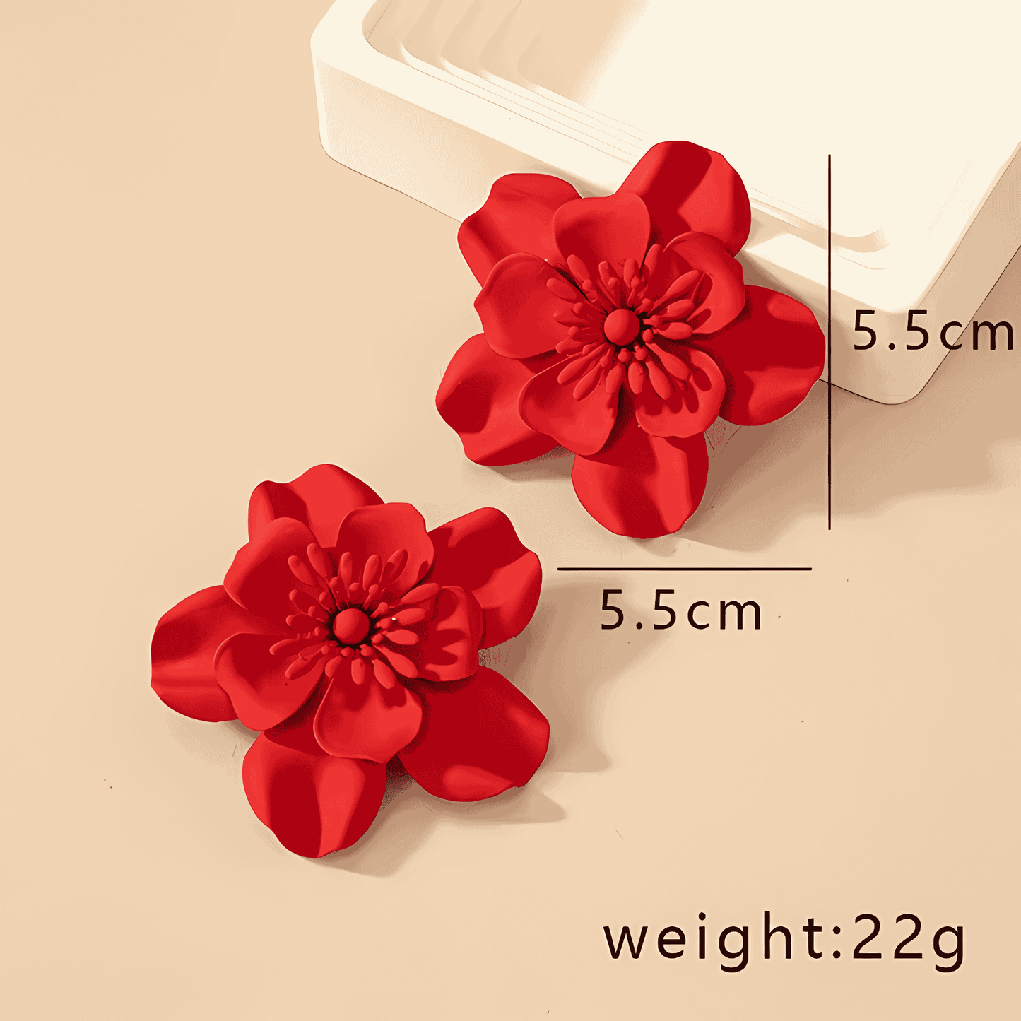 Crimson Blossom Statement Earrings