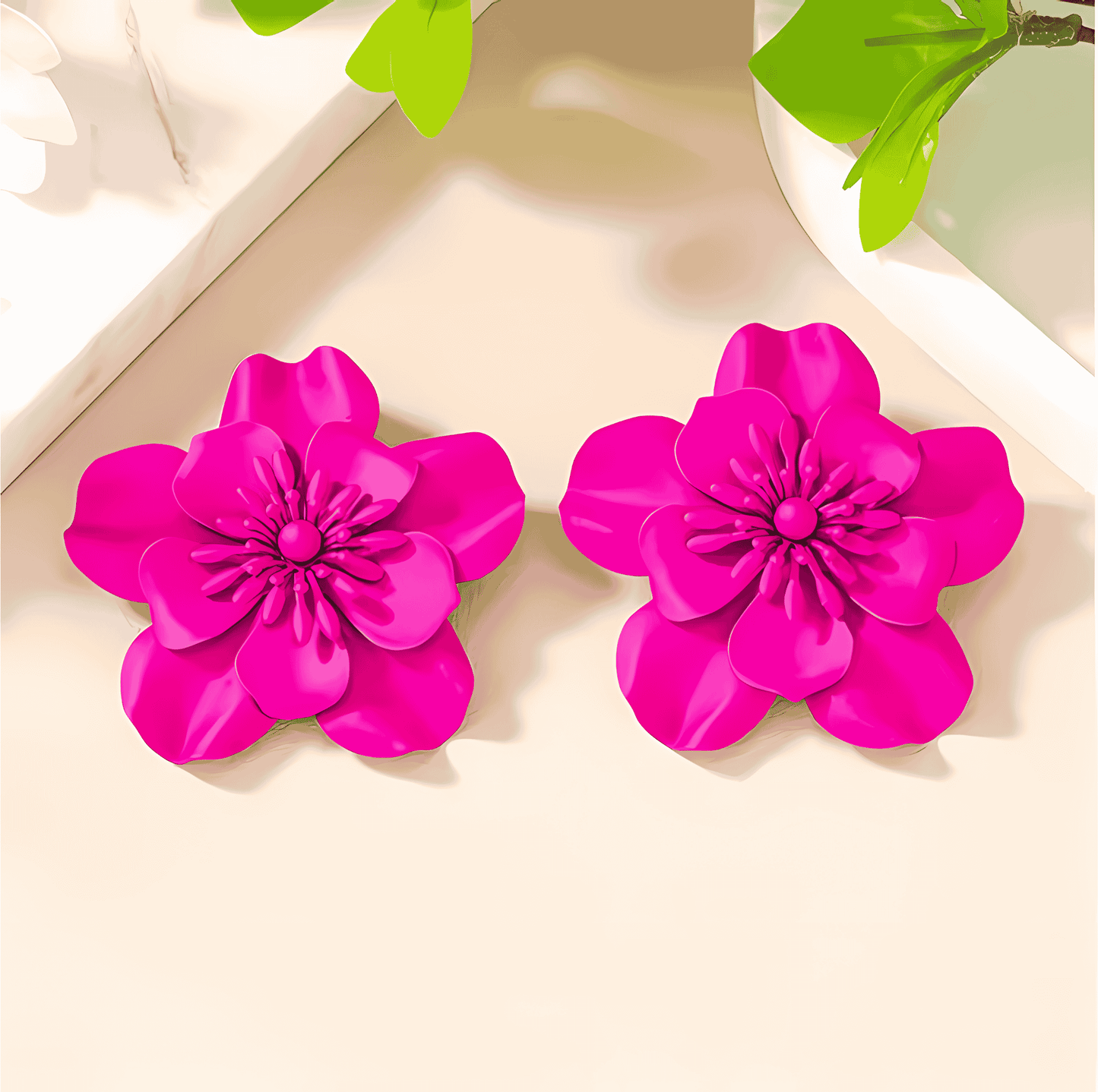 Crimson Blossom Statement Earrings