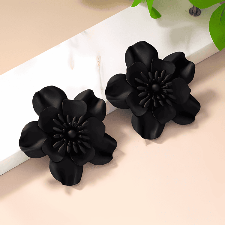 Crimson Blossom Statement Earrings
