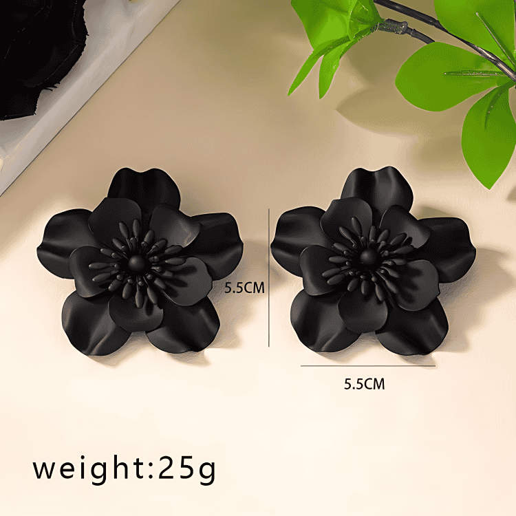 Crimson Blossom Statement Earrings