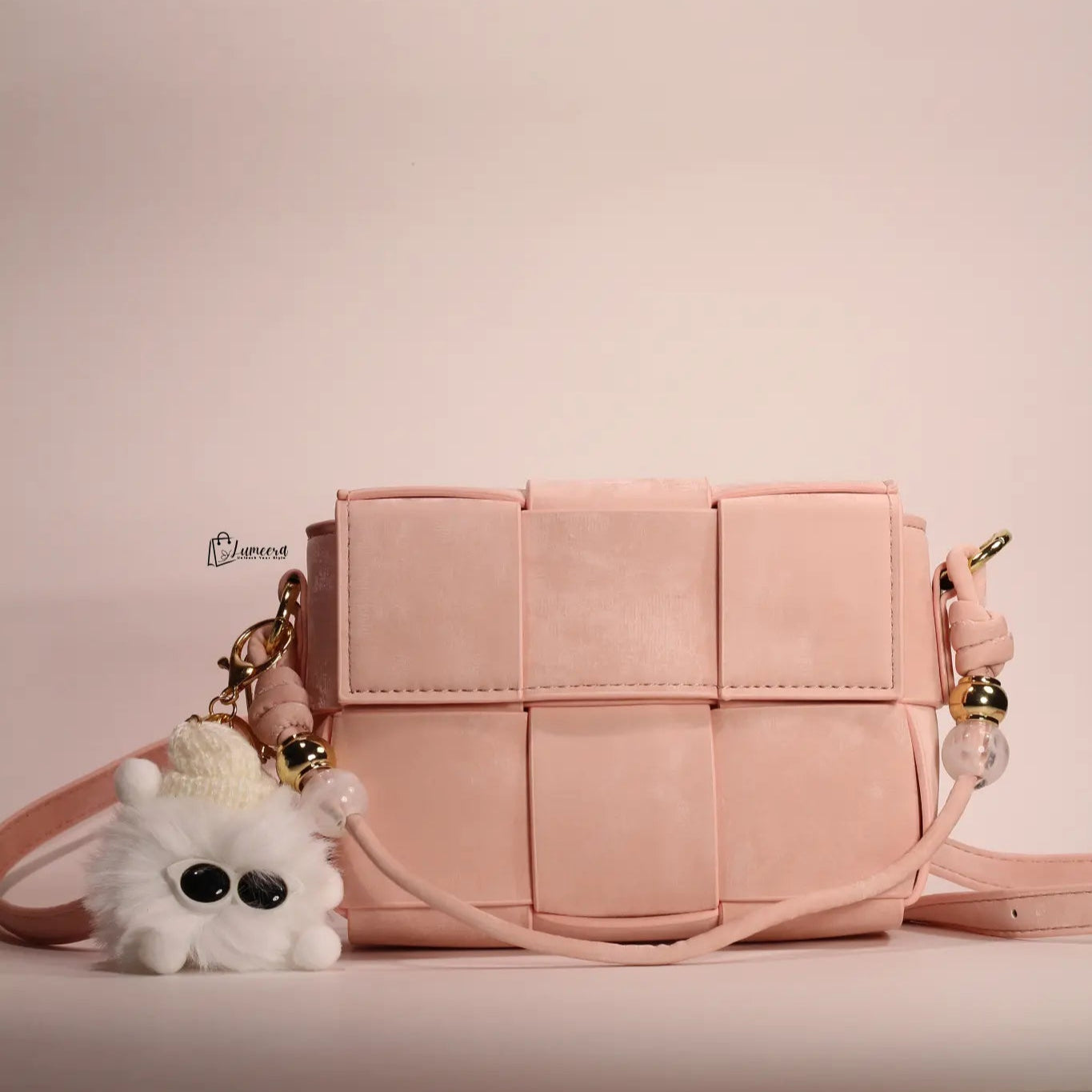 Pink Puffin Woven Bag