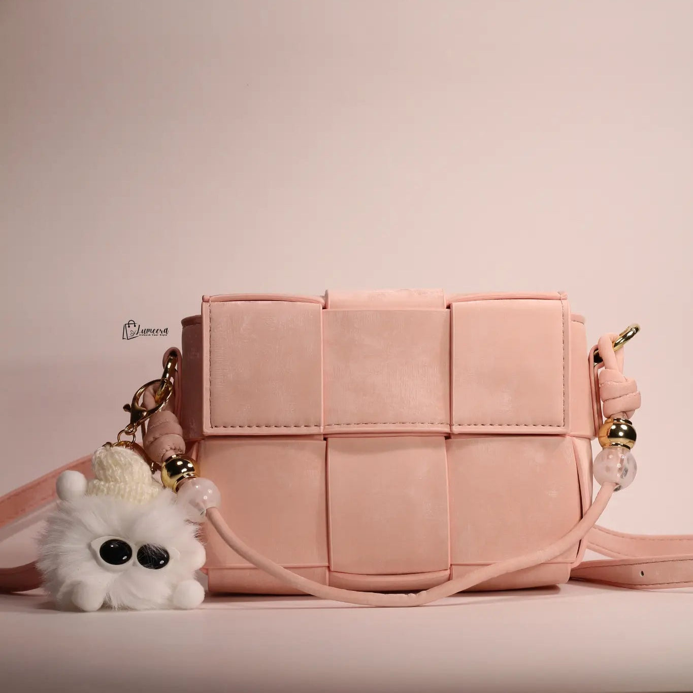 Pink Puffin Woven Bag