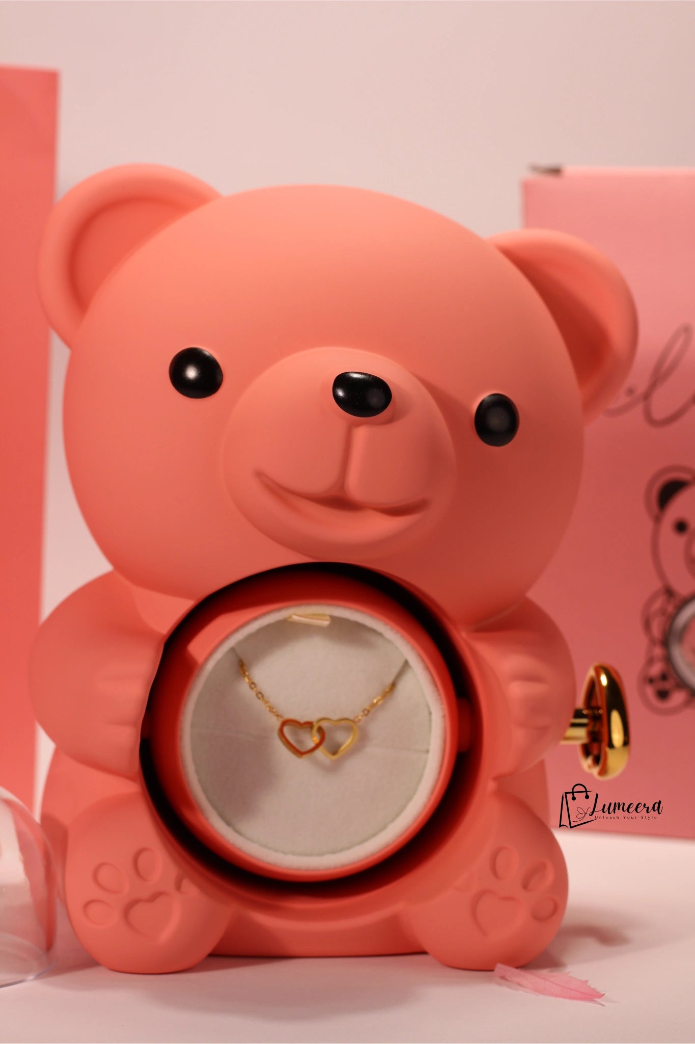 Tenderheart Bear Preserved Flower Jewellery Gift Box