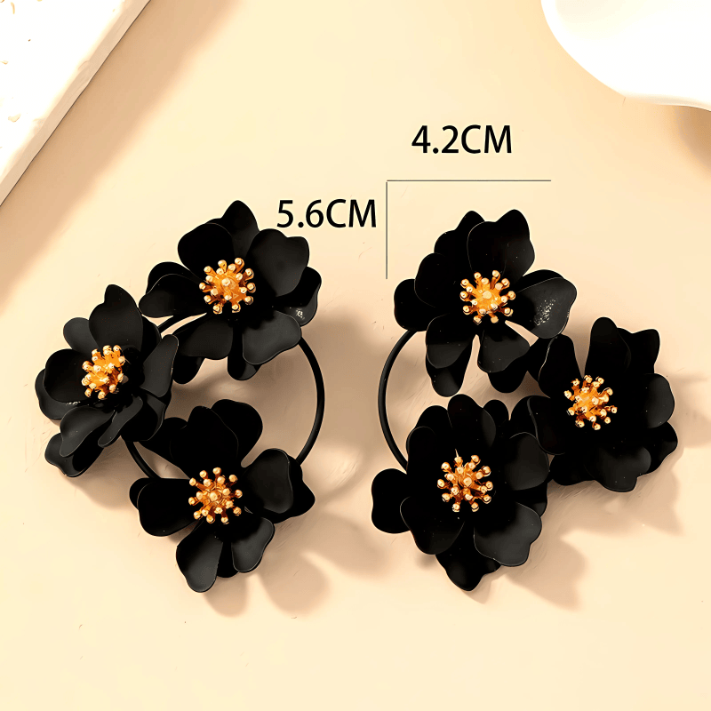 Noir Petals Earrings