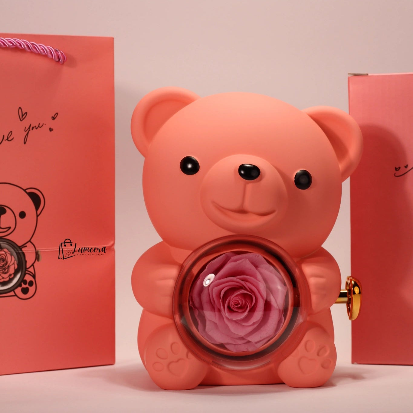Tenderheart Bear Preserved Flower Jewellery Gift Box