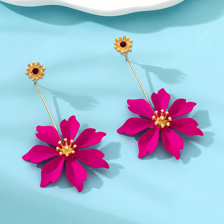 Fuchsia Star Earrings