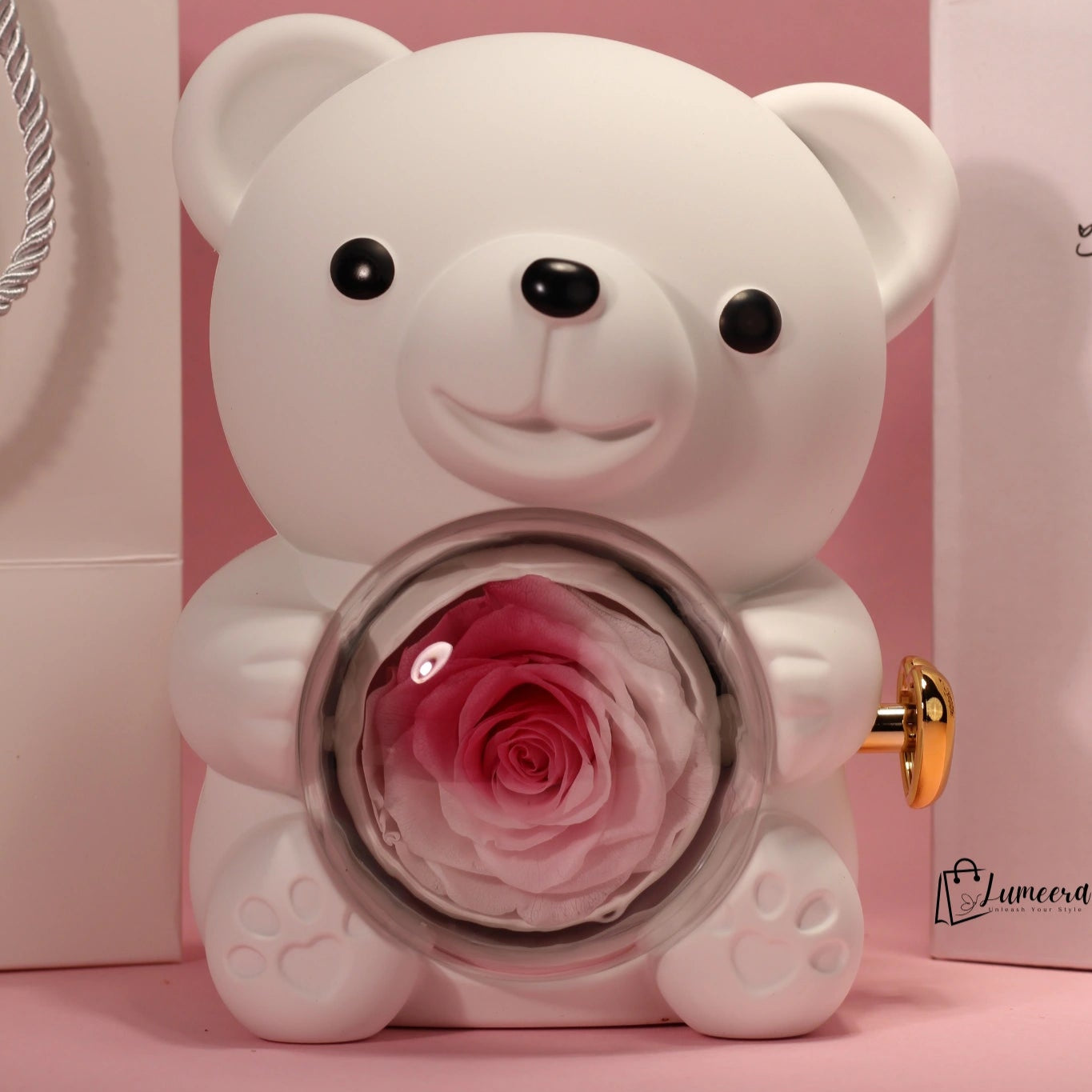 Rosélume Bear Preserved Flower Jewellery Gift Box
