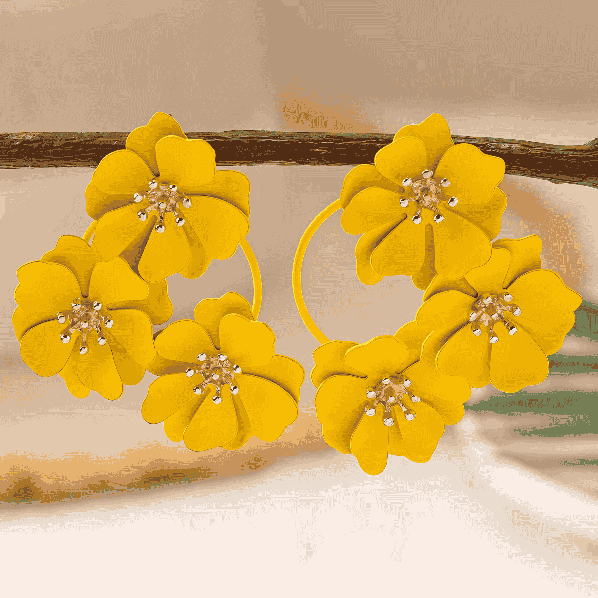 Noir Petals Earrings