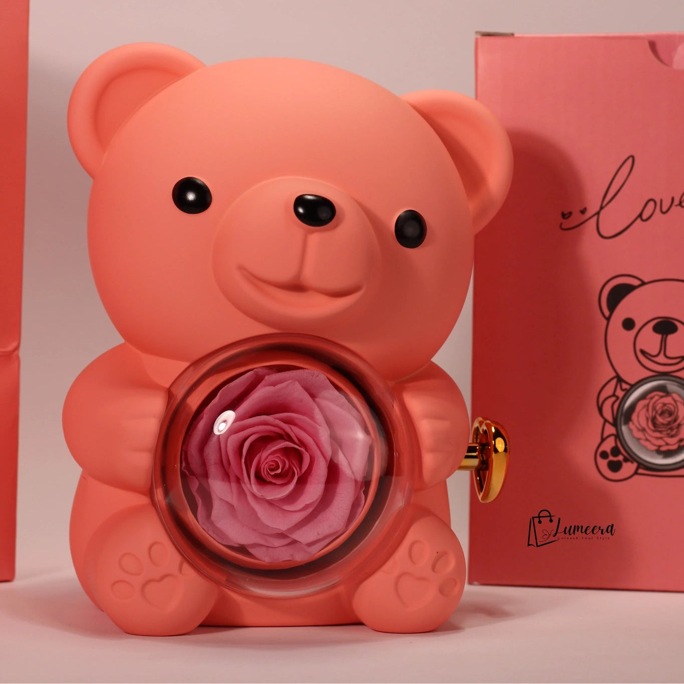 Tenderheart Bear Preserved Flower Jewellery Gift Box