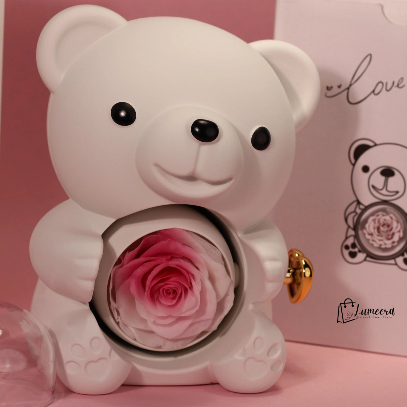 Rosélume Bear Preserved Flower Jewellery Gift Box