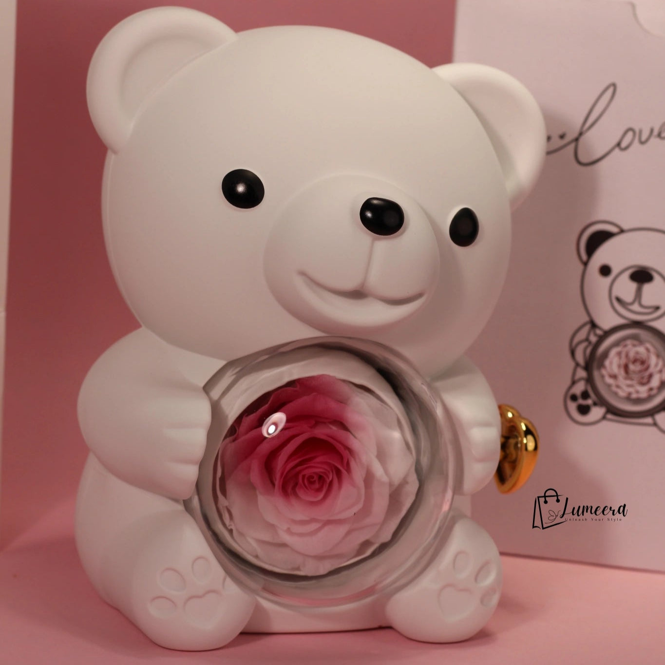 Rosélume Bear Preserved Flower Jewellery Gift Box