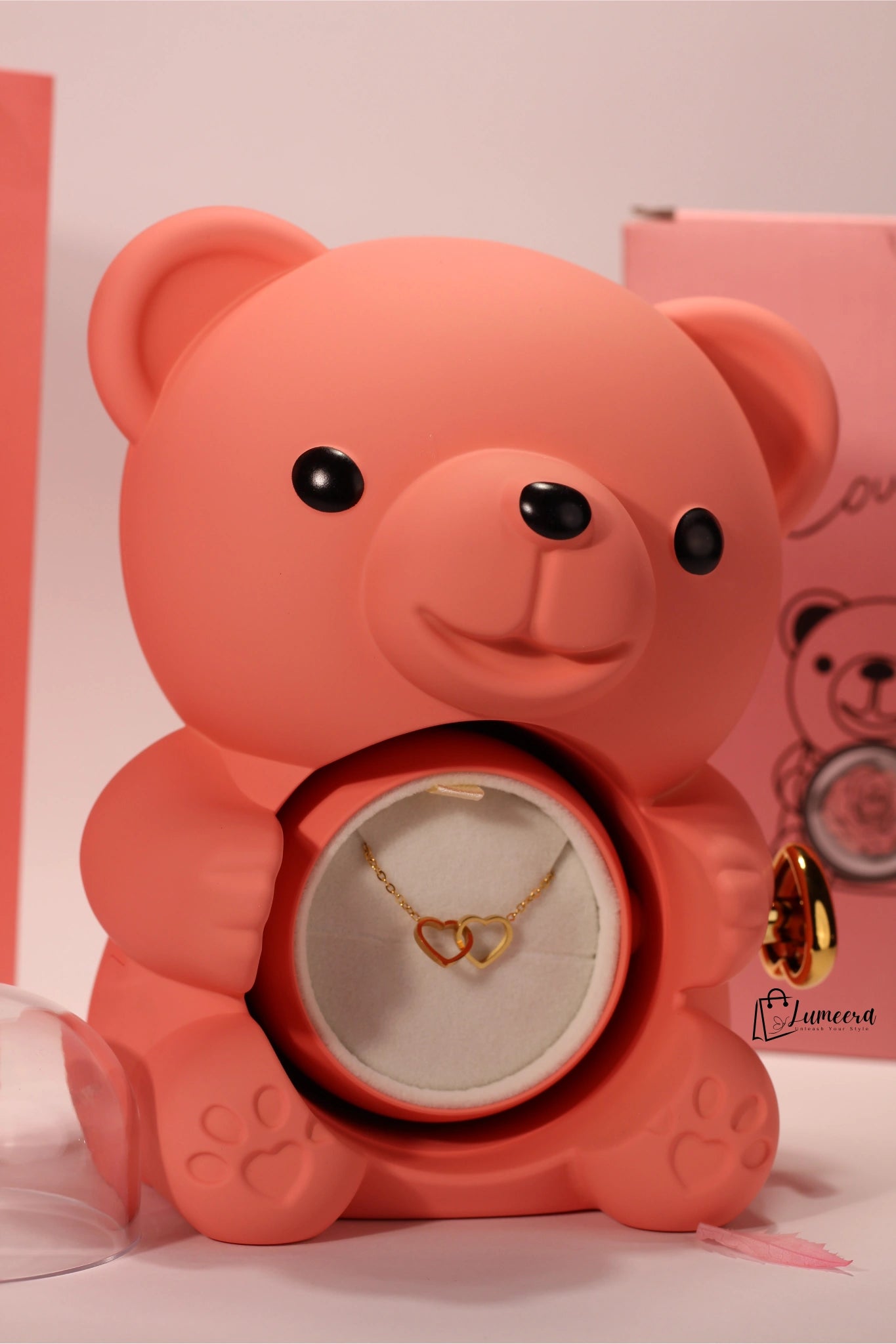 Tenderheart Bear Preserved Flower Jewellery Gift Box