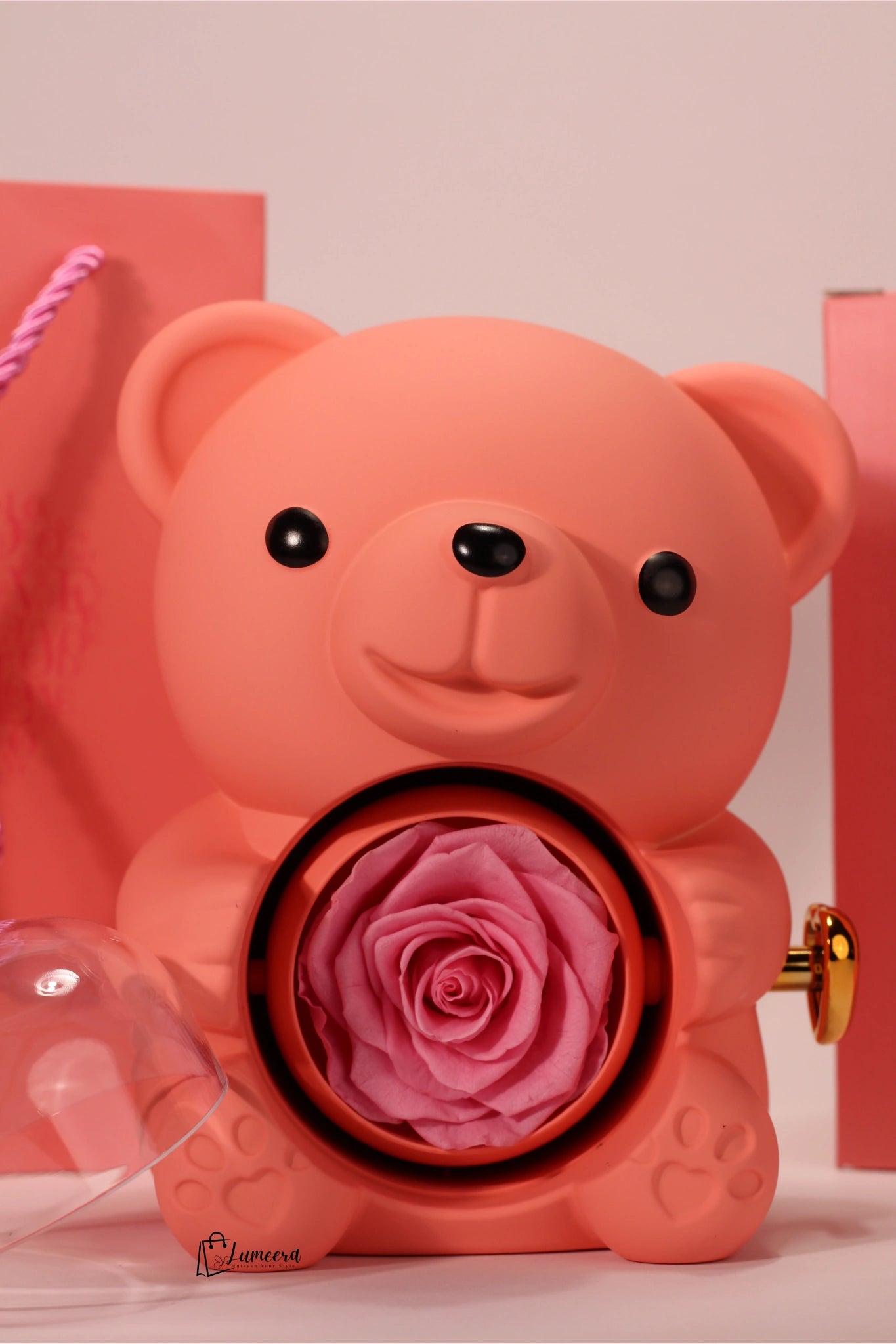 Tenderheart Bear Preserved Flower Jewellery Gift Box