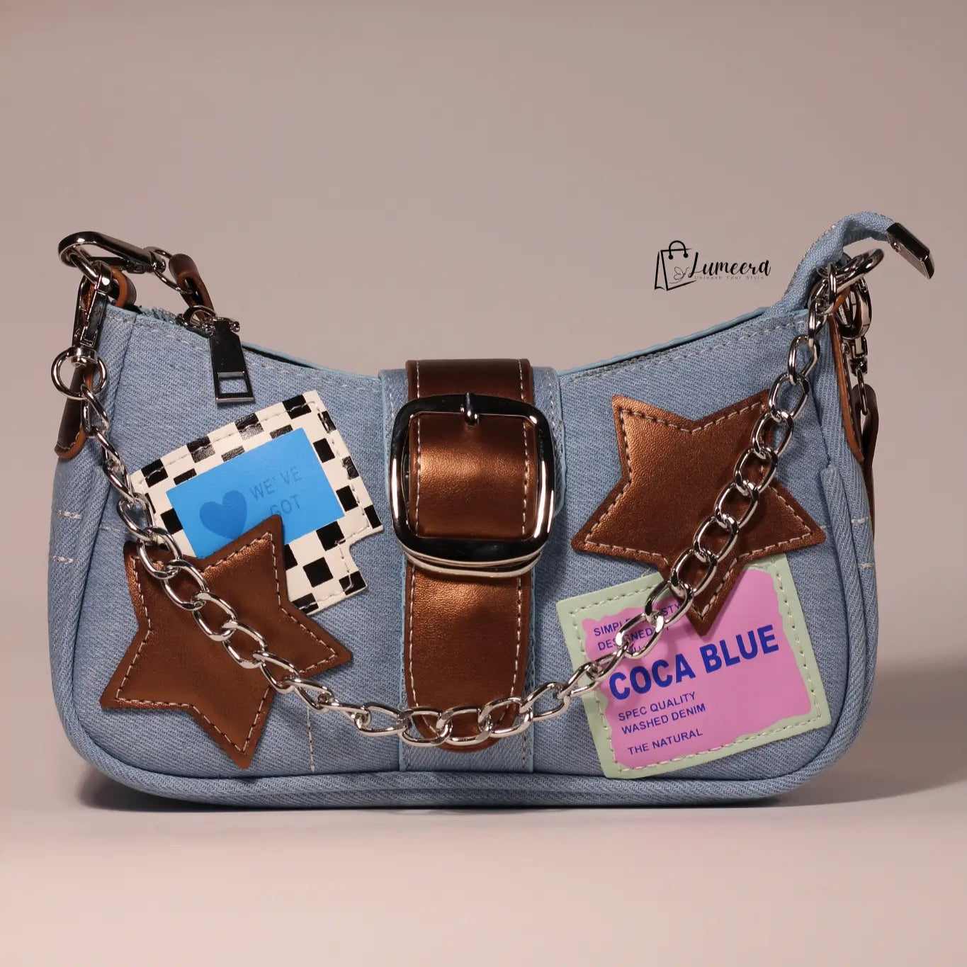 Celeste Charm Denim Bag