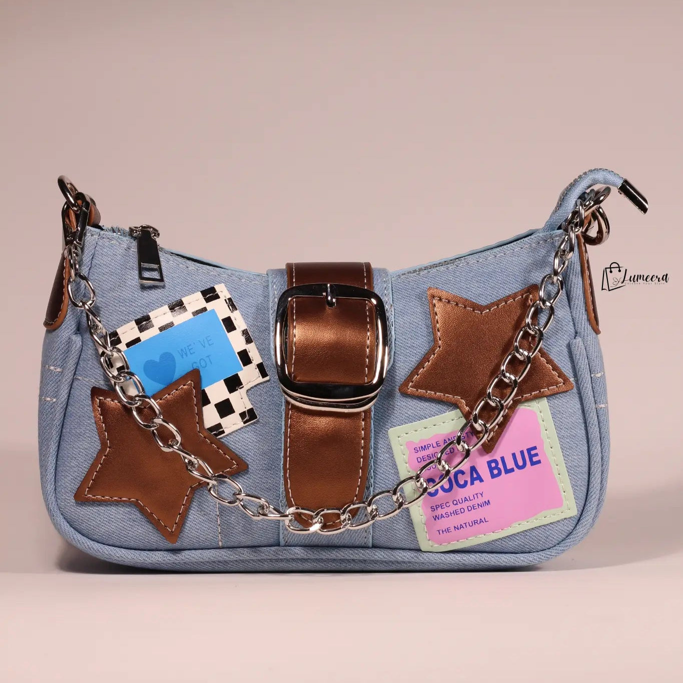 Celeste Charm Denim Bag