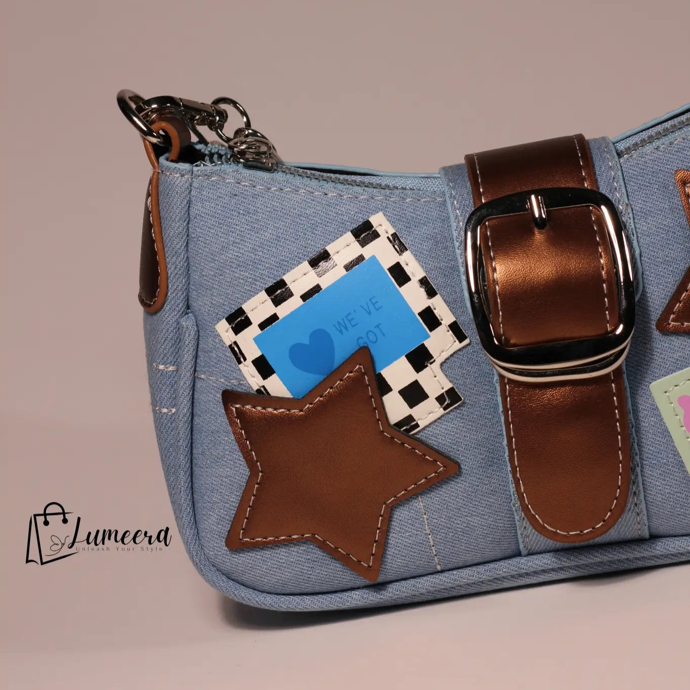 Celeste Charm Denim Bag