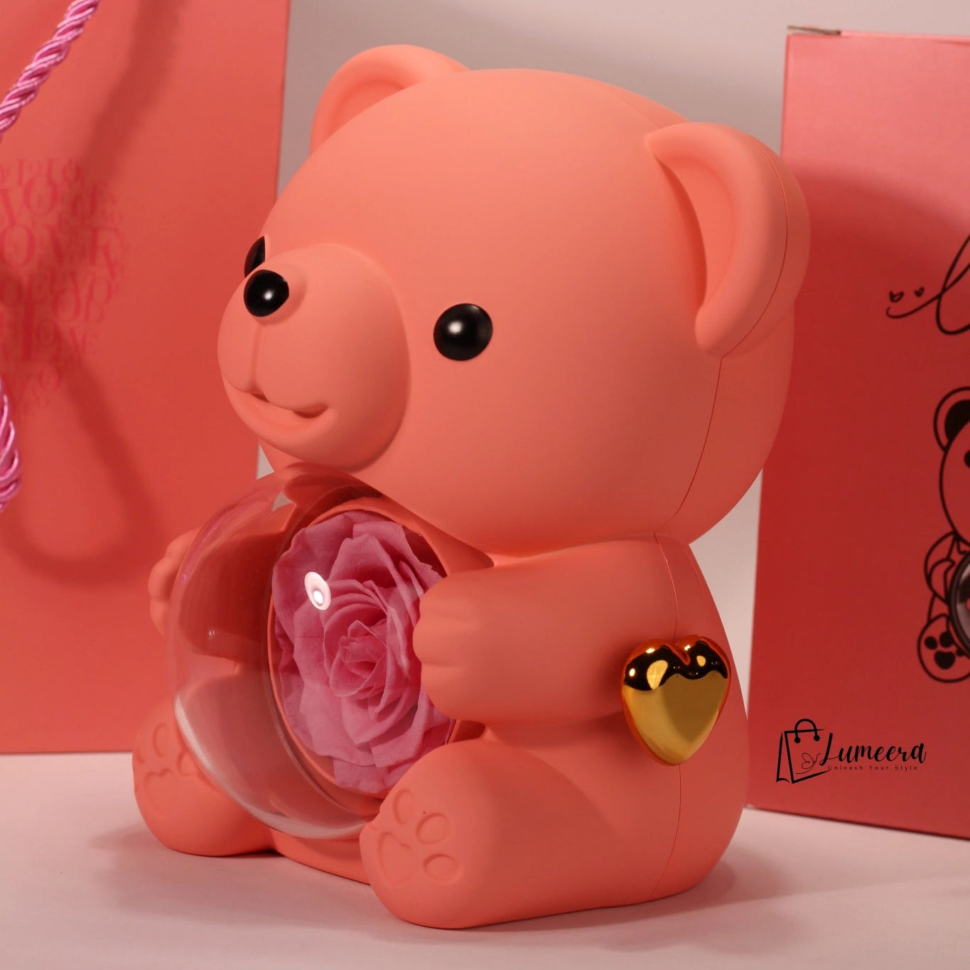 Tenderheart Bear Preserved Flower Jewellery Gift Box