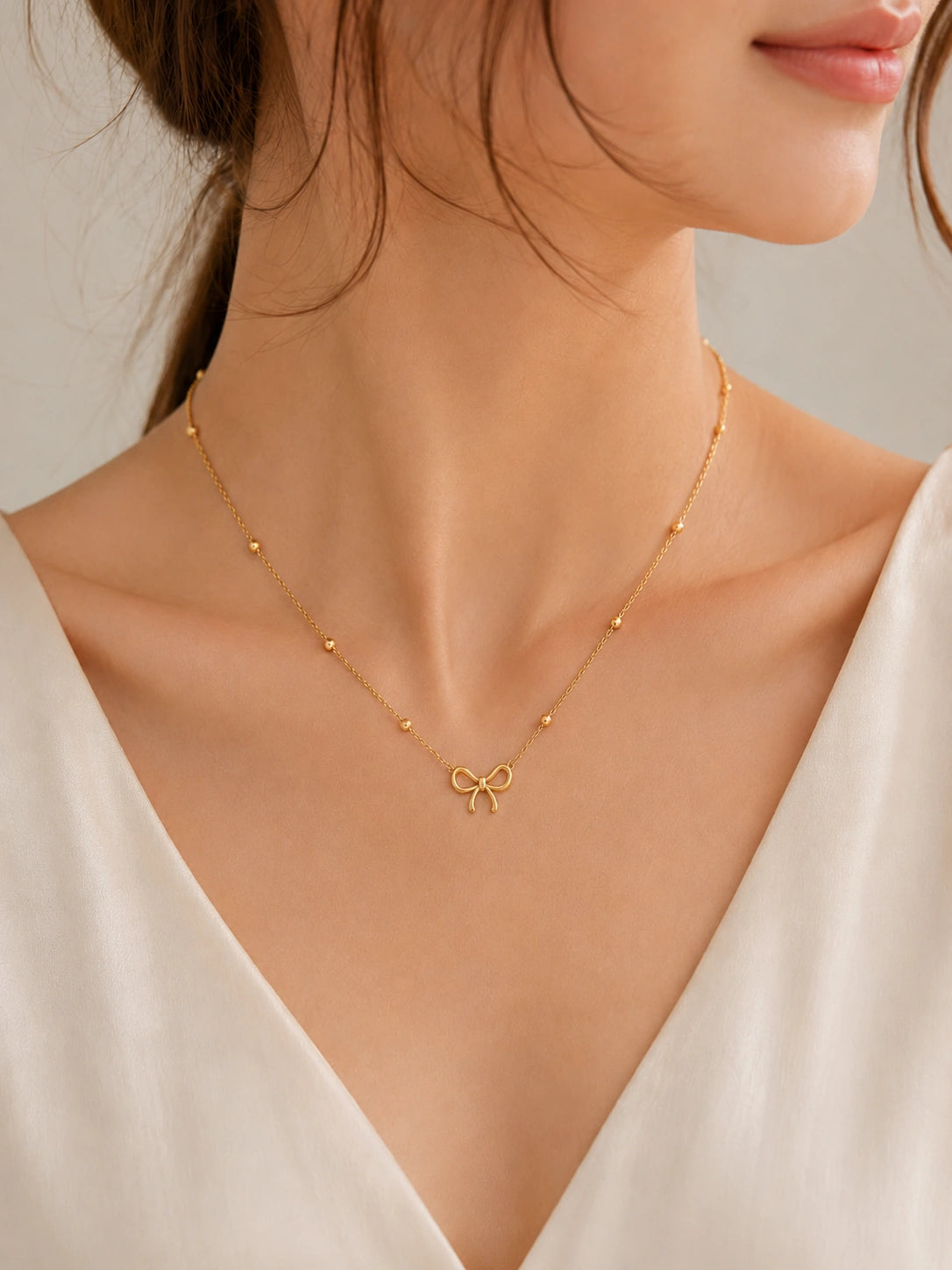 Golden Bow Belle Necklace