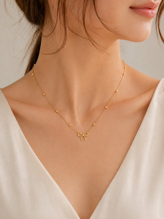 Golden Bow Belle Necklace