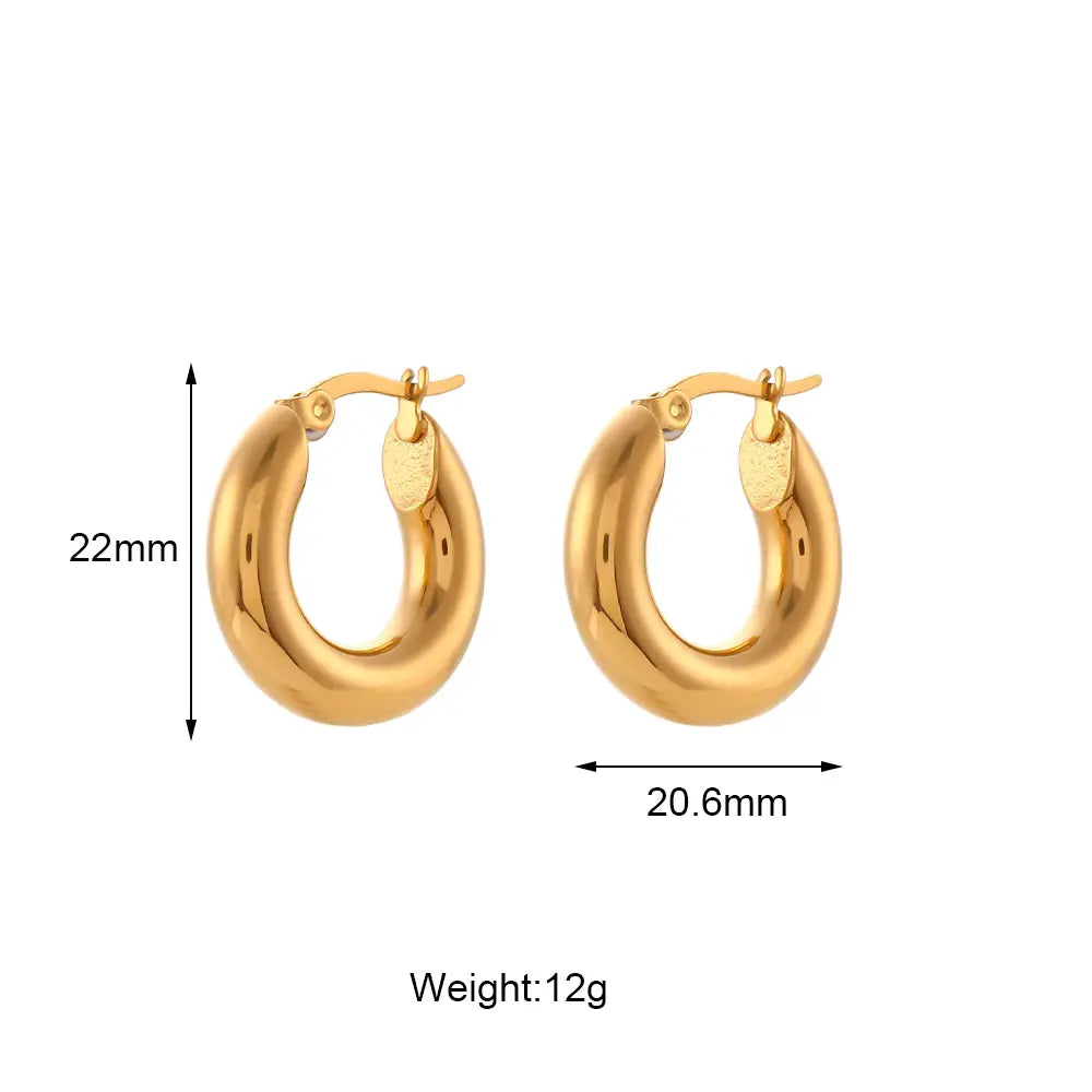 Golden Orbit Hoops Earrings