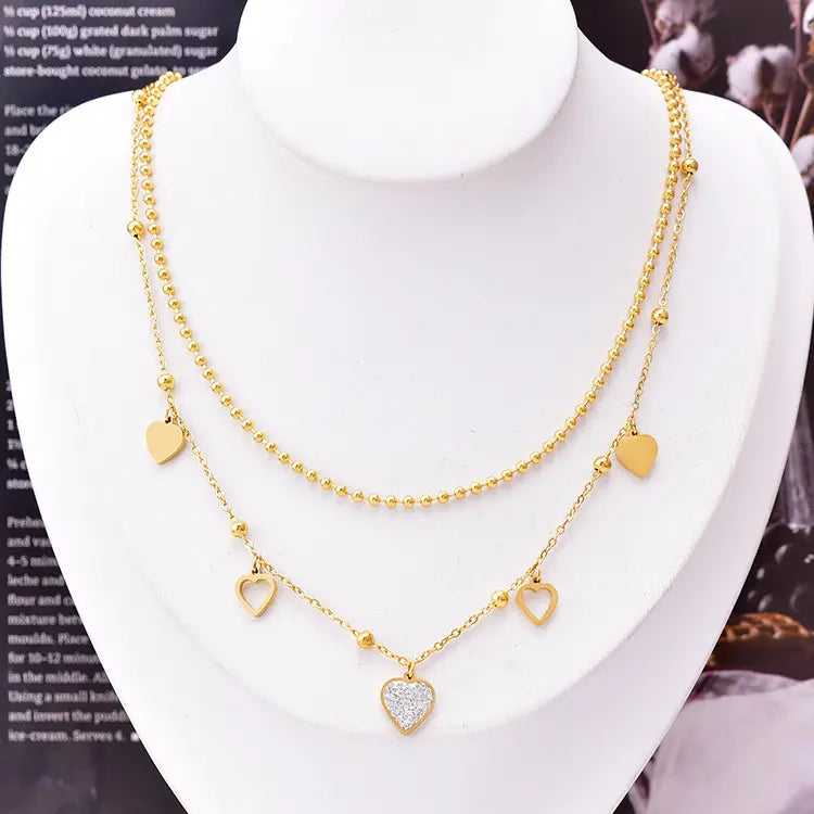 Golden Heart Layered Necklace