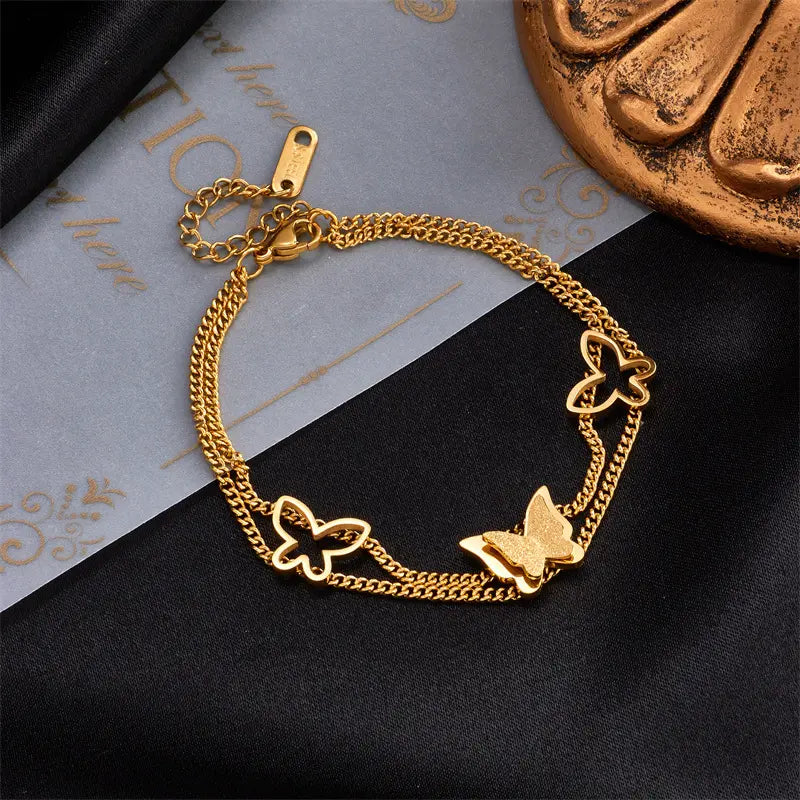 Golden Butterfly Charm Bracelet