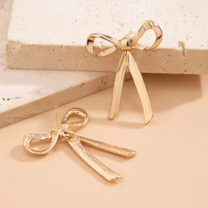 Golden Velvet Bow Earrings