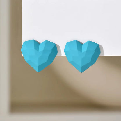 Heart Stud Red Earrings
