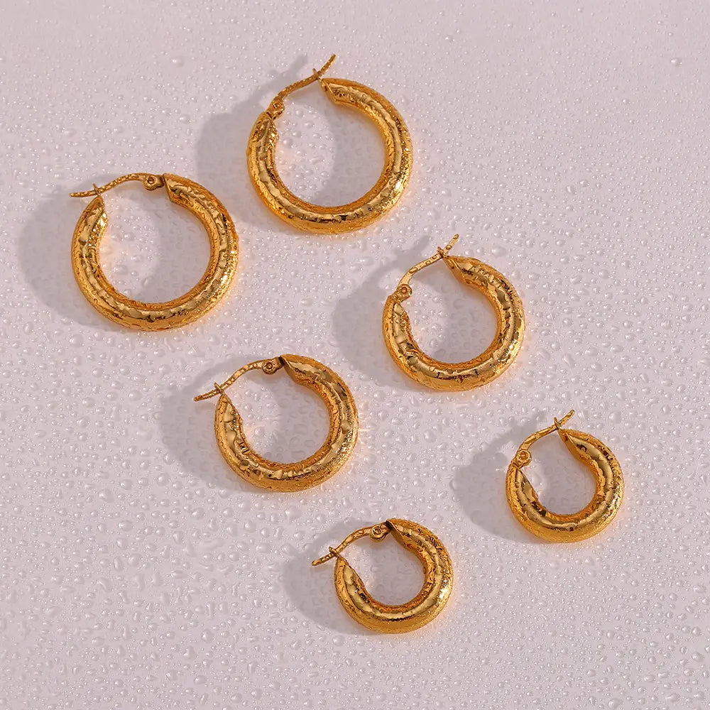 Golden Orbit Hoops Earrings