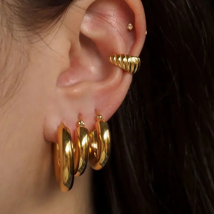 Golden Orbit Hoops Earrings