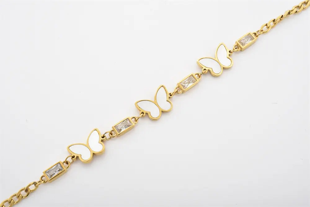 Golden Butterfly Crystal Bracelet