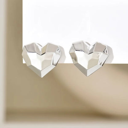 Heart Stud Red Earrings