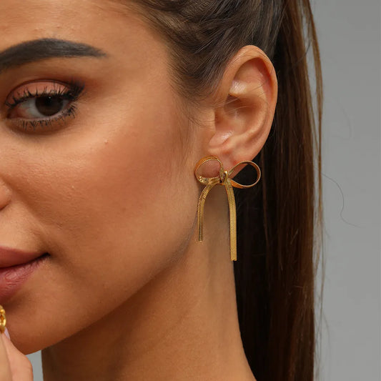 Golden Luxe Bow Earrings