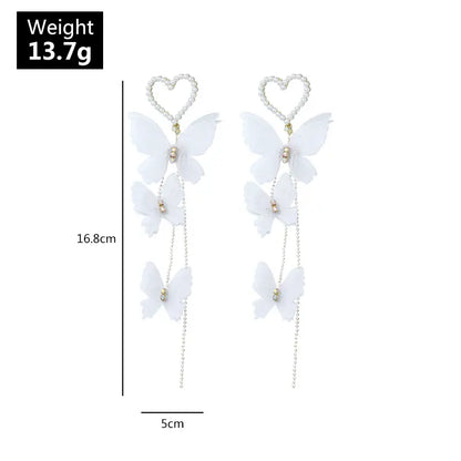 Pearl Butterfly Cascade Earrings