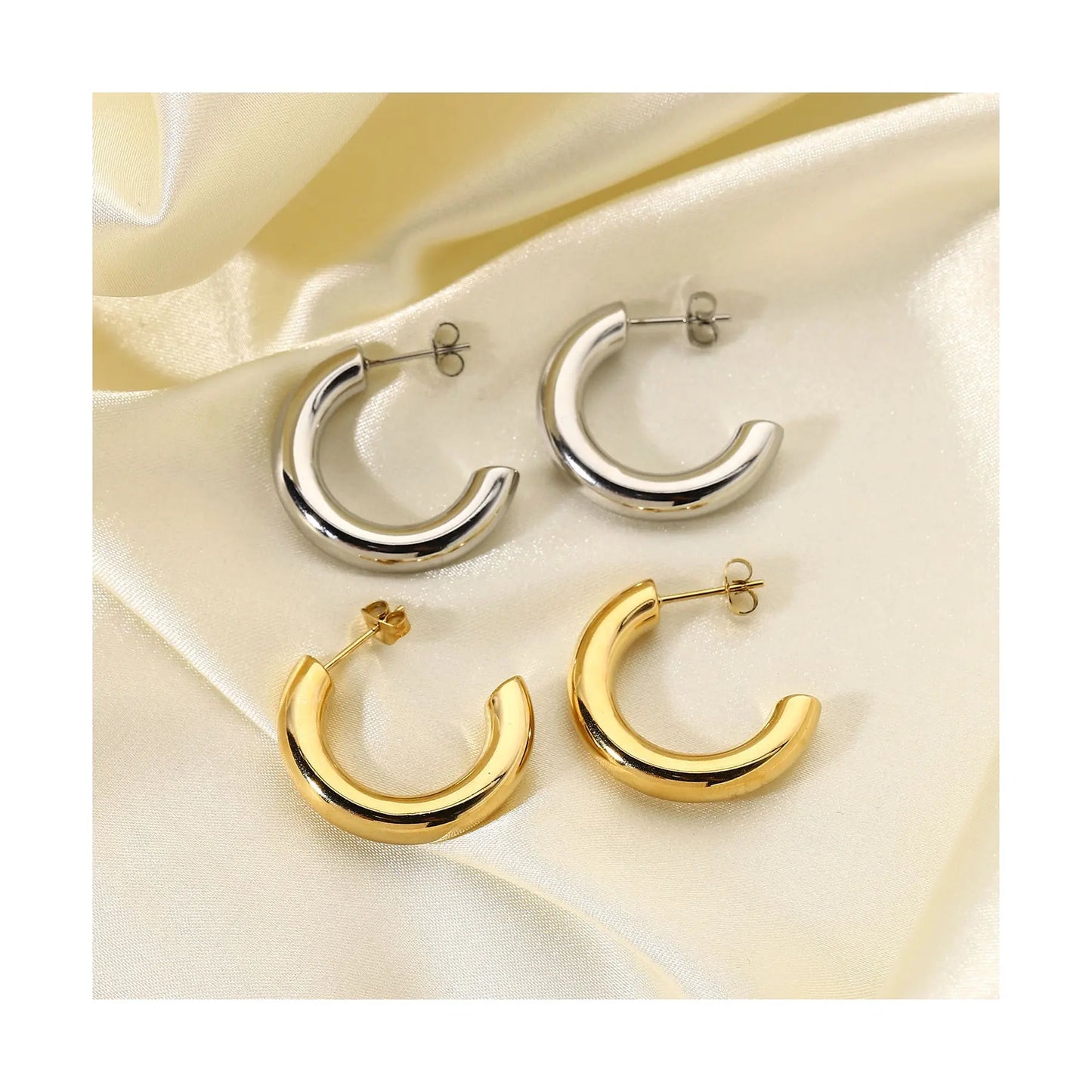 Lustrous Arc Earrings