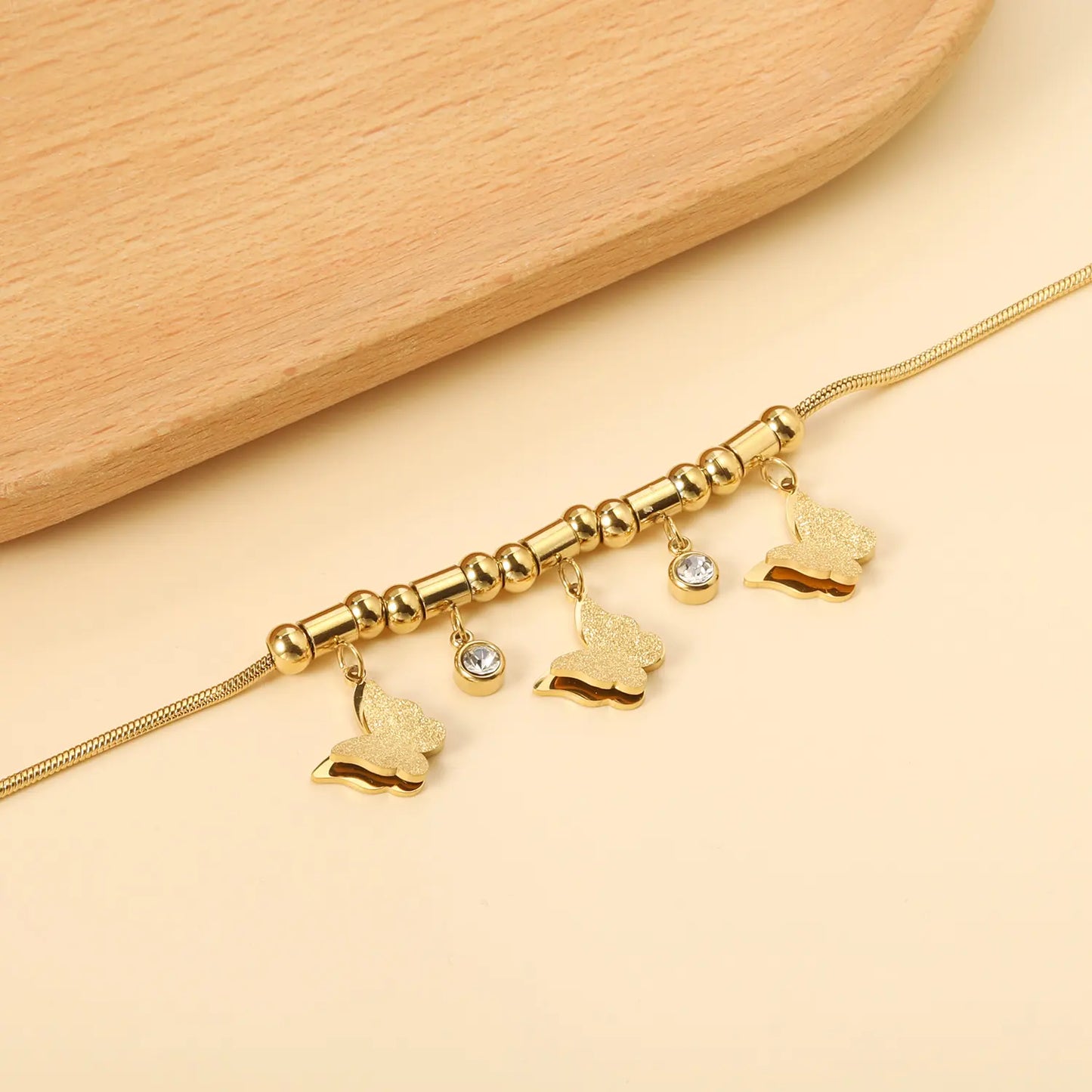 Golden Butterfly Charm Bracelet