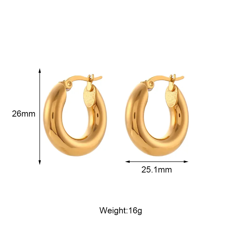 Golden Orbit Hoops Earrings