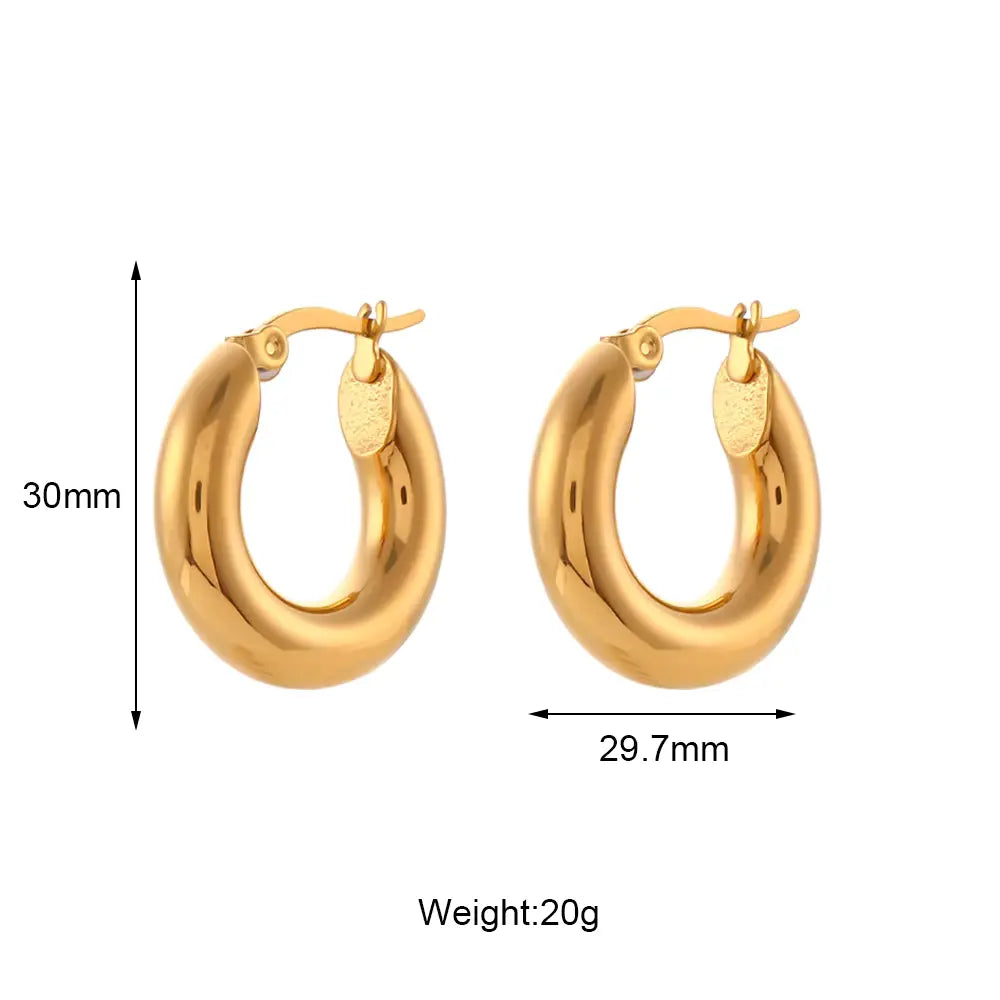 Golden Orbit Hoops Earrings