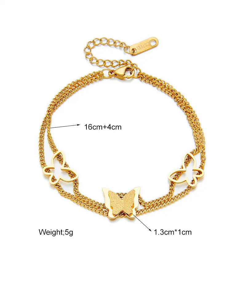 Golden Butterfly Charm Bracelet