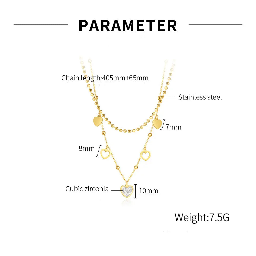 Golden Heart Layered Necklace