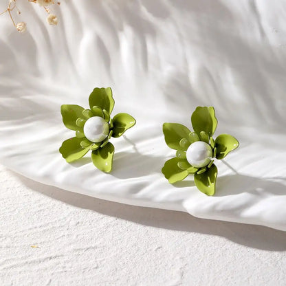 Olive Whirl Earrings