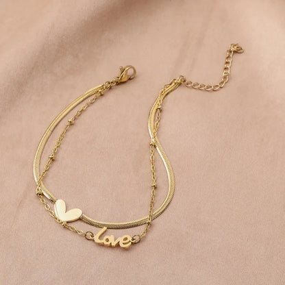 Golden Love Snake Chain Bracelet/Anklet