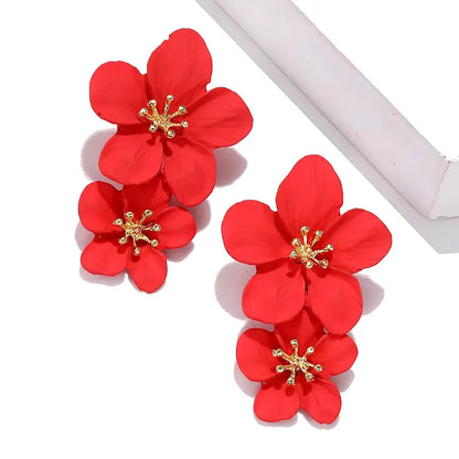 Scarlet Petals Earrings