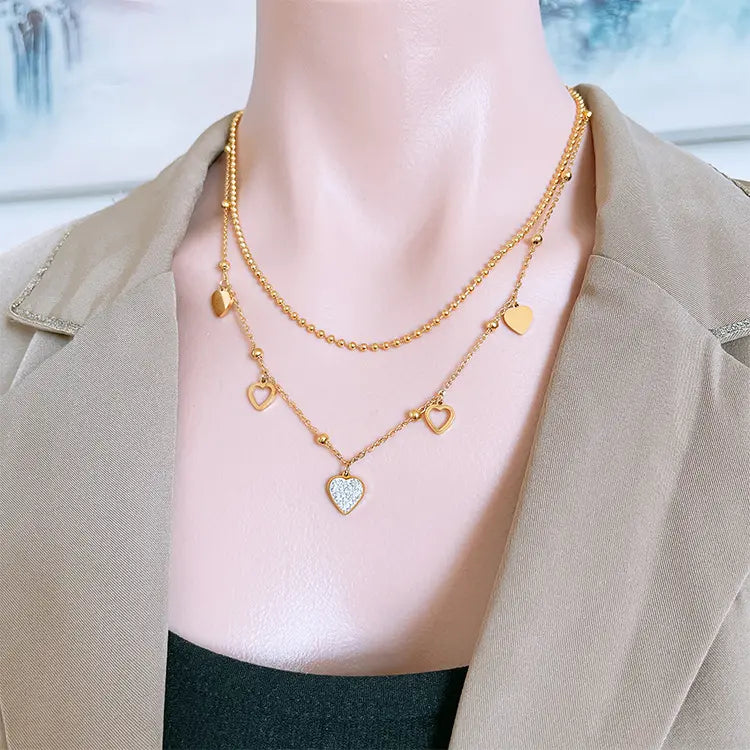 Golden Heart Layered Necklace