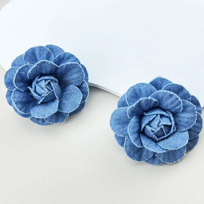 Denim Bloom Flower Earrings