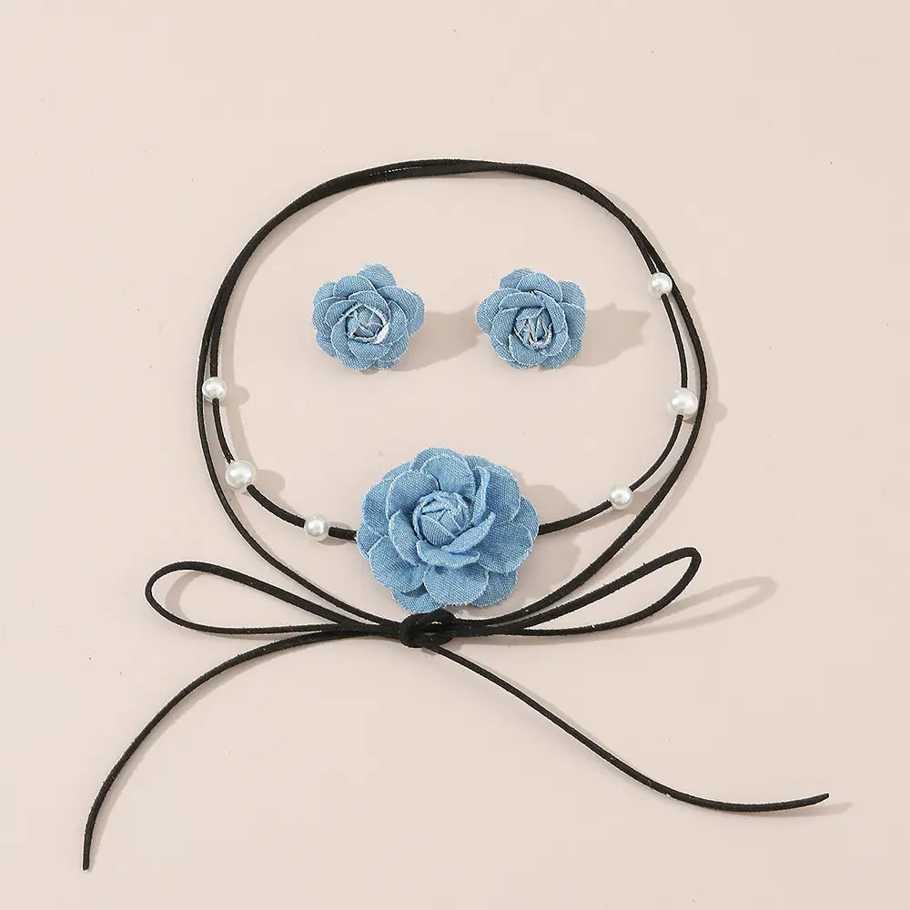 Denim Blossom Set