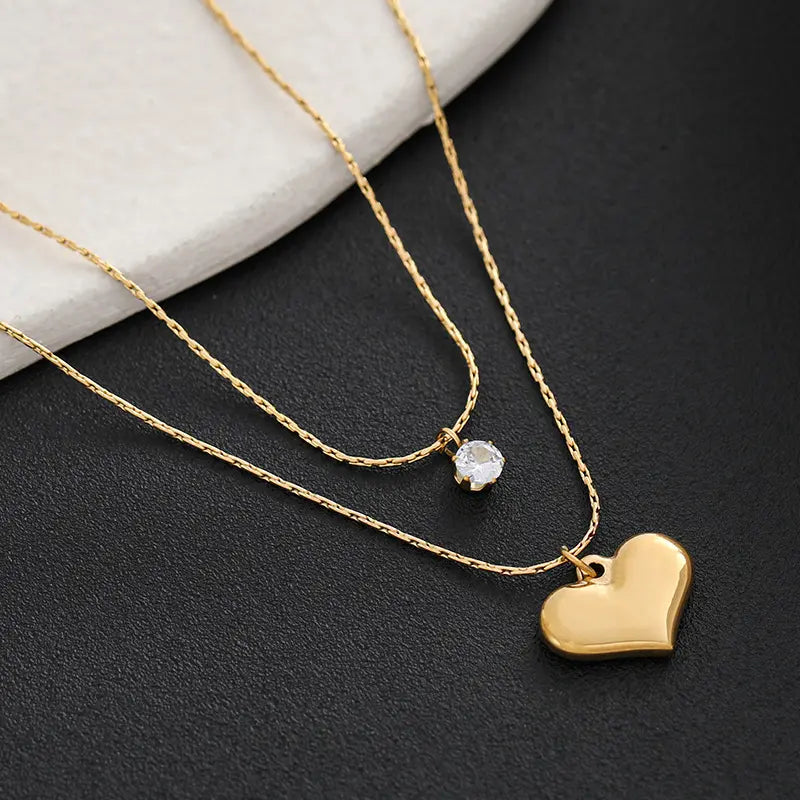 Radiant Heart Layered Necklace