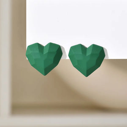 Heart Stud Red Earrings